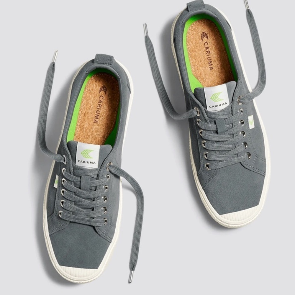 Cariuma Oca Low Suede Comfort Lace Up Sneaker Blue Shoes
